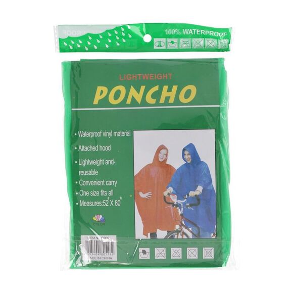 CTM Adult Reusable Waterproof Long Rain Poncho - Picture 2 of 3